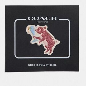 Coach leather glitter sticker NwT